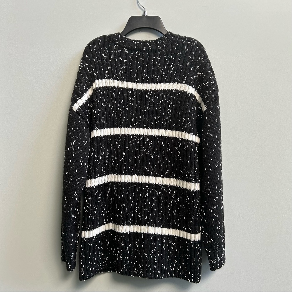 NWOT Talbots Black White Textured Chunky Knit Oversized Sweater, Size XXL Women - Picture 6 of 9